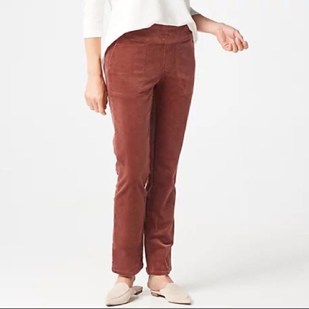 Denim & Co. Smooth Waist Stretch Corduroy Pull-on Pants